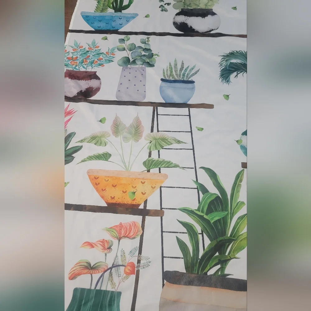 Colorful Plant Print Tapestry